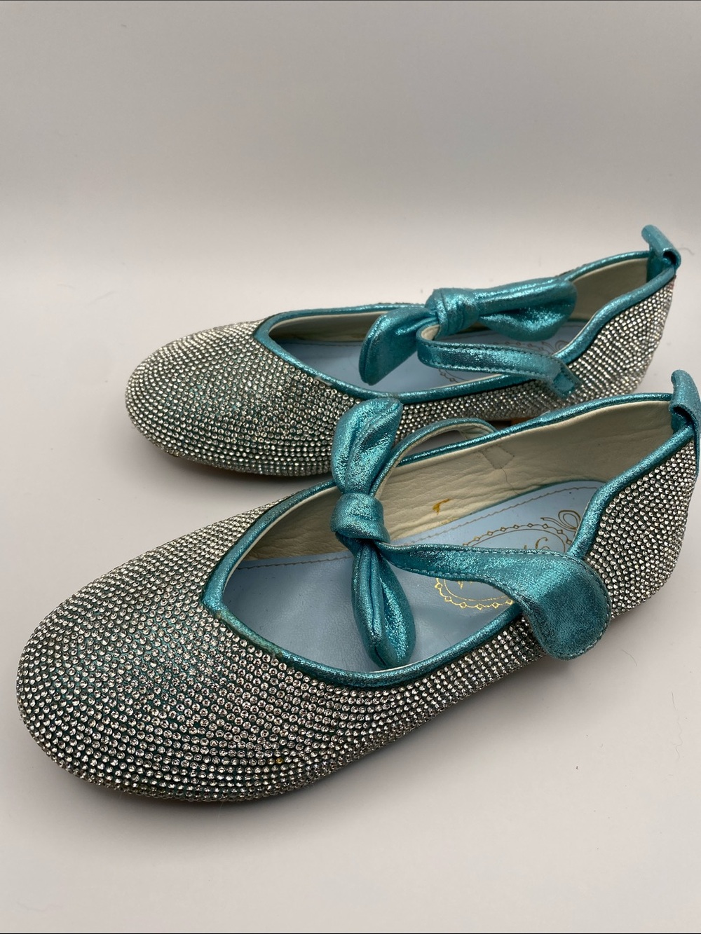Silver and Blue Rhinestone Princess Flats - Picture 3 of 9